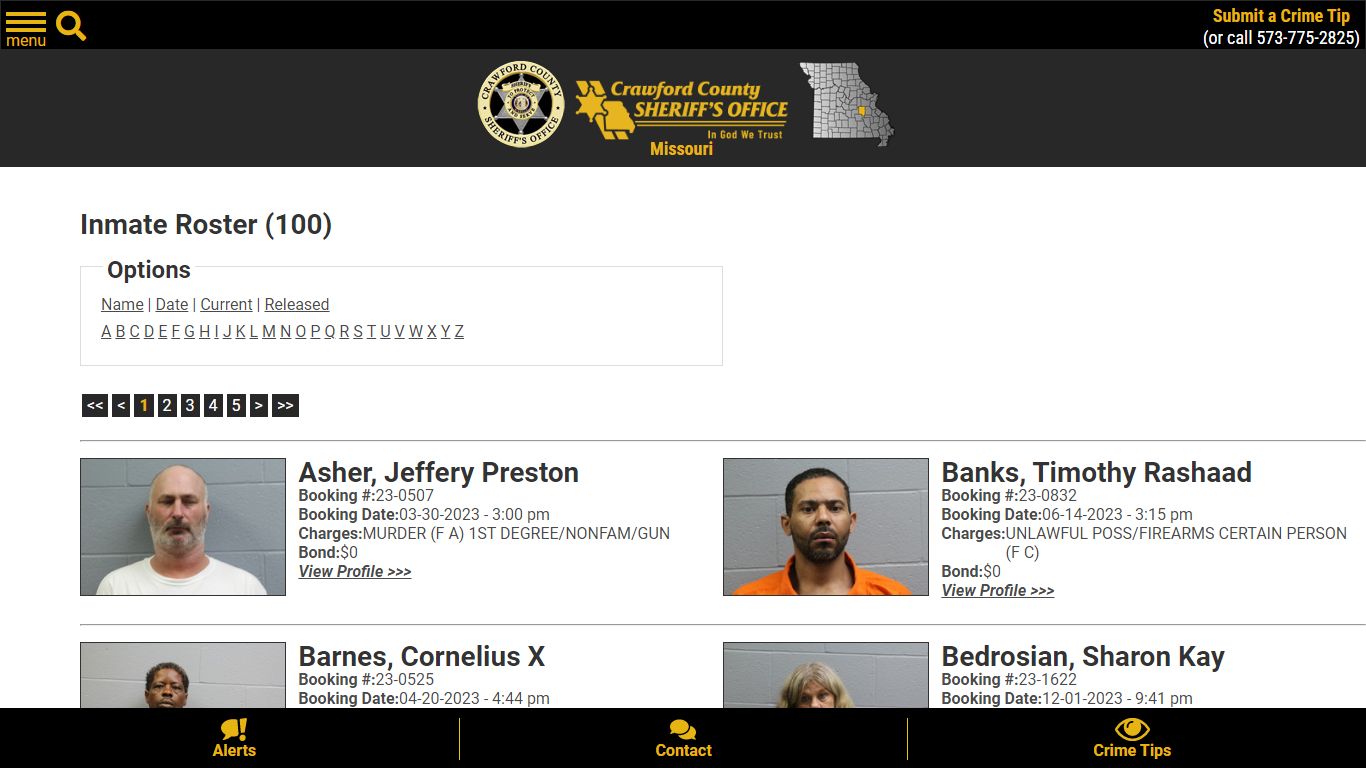 Inmate Roster - Current Inmates - Crawford County Sheriff MO